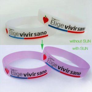 UV ultraviolet silicone wristbands sensitive color changing silicone barcelets
