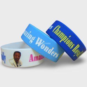 HD printing silicone wristbands CMYK printing silicone bracelets with full color