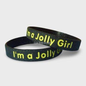 Glittered silicone wristbands blinked silicone bracelets with gold silver powder