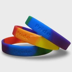 Pride silicone wristbands segment silicone bracelets multi-color rubber wristbands
