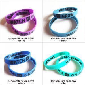 Temperature sensitive silicone wristbands color changing silicone barcelets