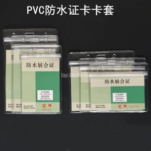 Clear PVC Multi-Size Card Holder for ID Badges, Lanyards, and Trade Shows