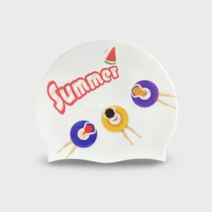 Full Color UV Printing, Flat, Custom Silicone Swimming Caps